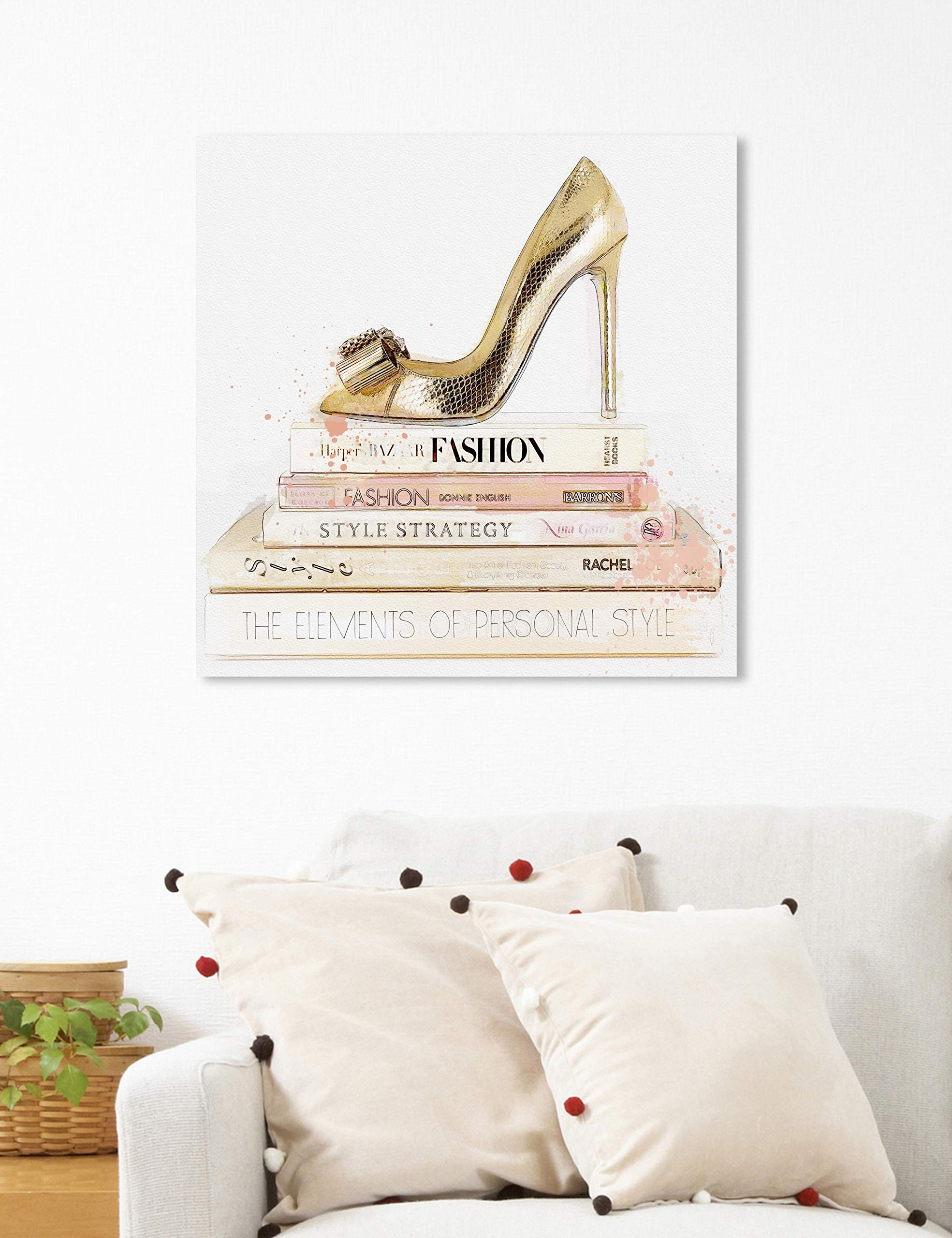 Amazon.com: The Oliver Gal Artist Co. Gold Shoe Z | Modern Premium